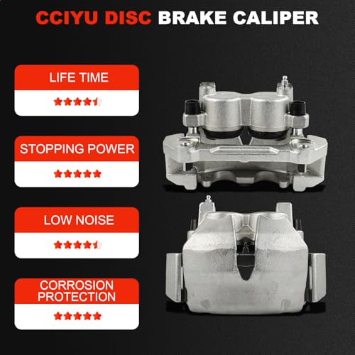cciyu Front Left & Right Disc Brake Calipers With Bracket 18B4829 18B4828 - size: Front[18B4829+18B4828]