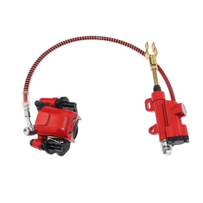 PRO BAT Rear Brake Master Cylinder Caliper With Disc Rotor Assembly - color: Red