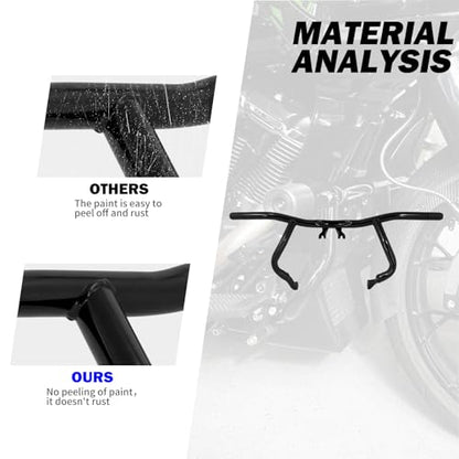 Engine Guard Flat Out Crash Bar for Harley Touring Street Glide Road Glide Road King Electra Glide CVO Ultra Limited Black 2014-2025 - color: Black