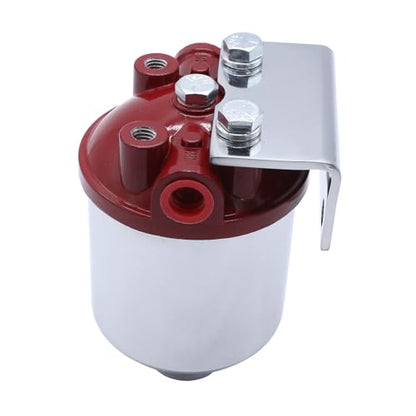 Inline Canister Large Fuel Filter Frame 3/8 NPT Inlet Outlet Racing 10 Micron
