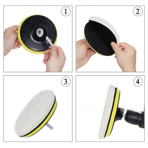 6Pcs 6 Inch Wool Polishing Buffing Pad Polishing Buffing Wheel with M14 Drill Adapter, Car Buffer Drill Attachment, Drill Buffer Polisher Attachmen for Car, Glass, Tile, Tire Polishing & Waxing - size: 6 Pcs 6 Inch