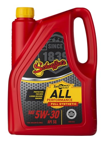 Schaeffer Manufacturing Co. 6530-006 SynShield All Performance Full Synthetic Gasoline Engine Oil 5W-30 For New and High Mileage Engines, 1-gallon bottle (case of 6)