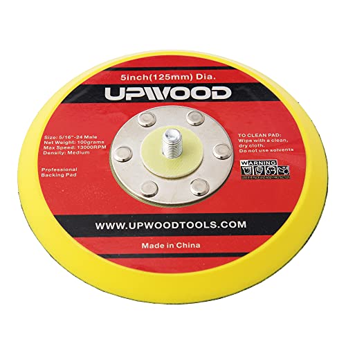 2-Pack 5" Hook and Loop Backing Pad for Air Sander and Polisher, 5/16"-24 Thread, 13,000 RPM DA Sanding Pad - color: Hook and Loop, size: 5 inch 5/16"-24 Thread
