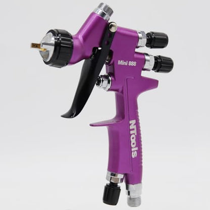Touch-Up Mini Air Spray Gun, 1.2mm Stainless Steel Nozzle, 250ml Capacity, HVLP Auto Paint Sprayer for Cars and Furniture (Purple, 1.2mm Nozzle) - color: Purple, size: 1.2mm Nozzle