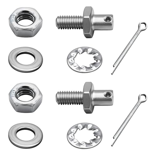 (2-Pack) Throttle Cable Adapter Stud Kit #8009 Compatible with 1977 & Later Chevrolet Models (Includes Nut, Washers, Cotter Pin)
