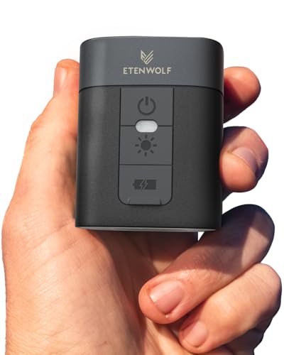 ETENWOLF AIR 3 Air Pump for Inflatables with 2600mAh Battery& Camping Light - color: Black