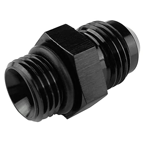 12AN Flare to 8AN O Ring Boss ORB Male Fuel Pump Rail Adapter Aluminum AN Flare Twin Hose Fitting Black - size: 12AN to 8AN Oring