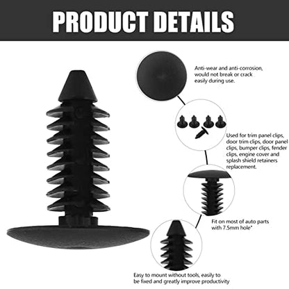 100-Piece Universal Bumper and Fender Push Rivet Clip Fastener Set