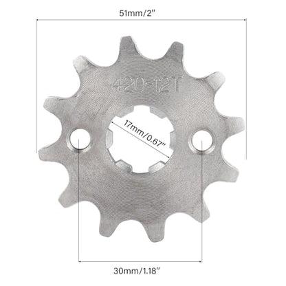 420 132 Links Chain,Rear Drive Sprocket 45T 76mm Front 12T 17mm for Chinese 50 70 90 110 125 140cc 150 160 170 Cc SSR Pit Dirt Motor Bike Motorcycle