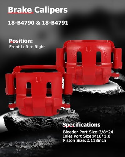 cciyu Front Left & Right Disc Brake Calipers Assembly 18-B4791 18-B4790 - size: Front[18-B4791+18-B4790]