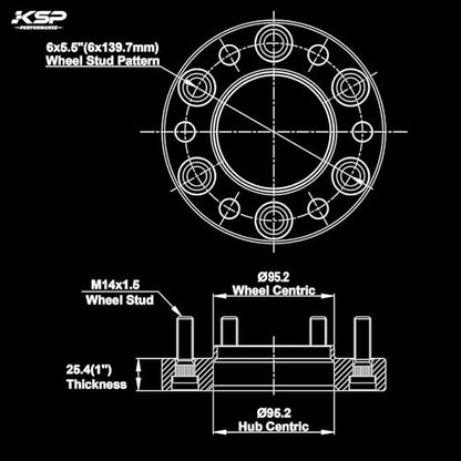 KSP 6x5.5 1.25in Wheel Spacers Fit 2024+ Tacoma 4runner, 2022+ Tundra-6 Lug - color: Black, size: 1.25inch-tacoma2024+