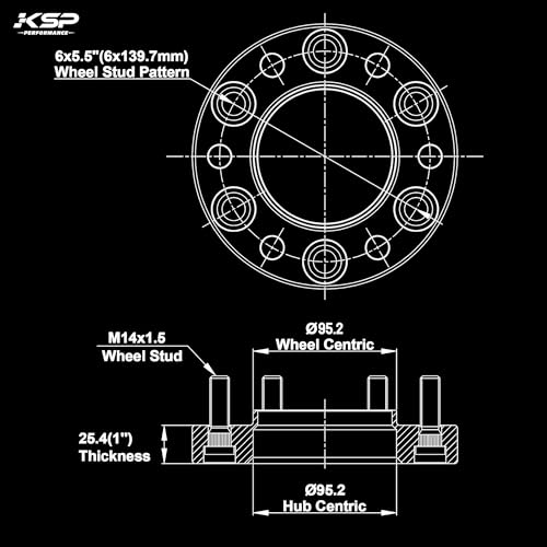 KSP 6x5.5 1.25in Wheel Spacers Fit 2024+ Tacoma 4runner, 2022+ Tundra-6 Lug - color: Black, size: 1.25inch-tacoma2024+