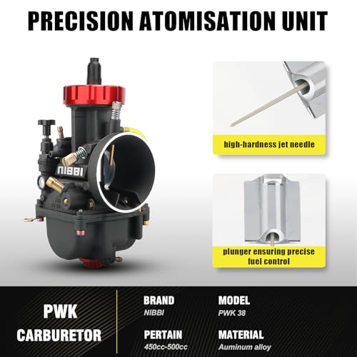 NIBBI Carburetor PWK38 fit Motorcycle Engine with 38mm Carb Jets Motorcycle Engine with Carb Jets for Dirt Bike Mini Bike Pit Bike GY6 ATV - size: PWK38MM