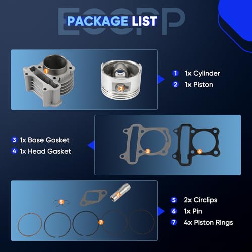 ECCPP 100cc Cylinder Piston Gaskets Top End Kit 2006-2013 for Mazda 3 - size: 100CC-139QMB