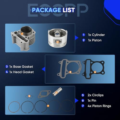 ECCPP 100cc Cylinder Piston Gaskets Top End Kit 2006-2013 for Mazda 3 - size: 100CC-139QMB