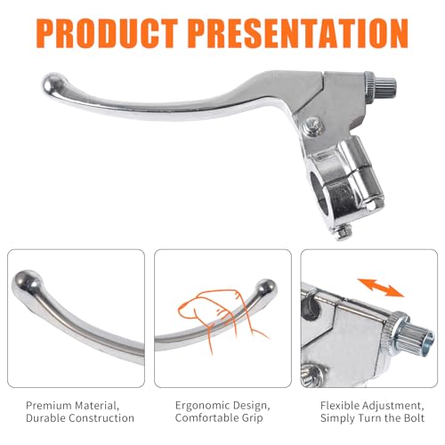 22mm 7/8" Left Brake Handle Clutch Lever Perch for Minibike Pit Dirt Bike - color: Silver