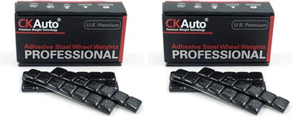 CKAuto 1/2oz, 0.5oz, Black, Adhesive Stick on Wheel Weights, 63oz/Box, US Quality, (126pcs) (Pack of 2) - color: Black, size: 126PCS (Pack of 2)