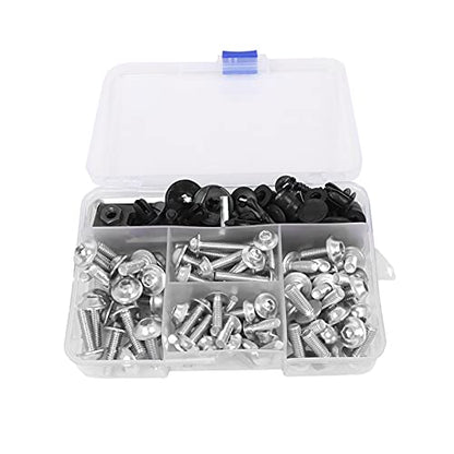 Worldmotop Fairing Bolt Kit Screws Fasteners Universal Compatible with Yamaha Honda Kawasaki Suzuki BMW,Fairing Bolt Kits Metric Bolts and Nuts Kit(Sliver) - color: sliver