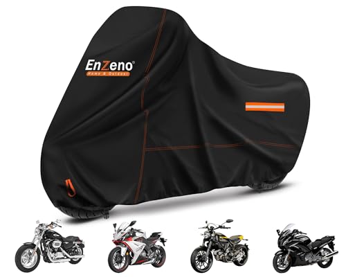 Enzeno Motorcycle Cover Waterproof Motorcycle Rain Tarp Outdoor Storage - size: 275x105x125 cm