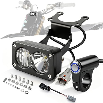 CO LIGHT Headlight Kit 3INCH White 6000-6500K Spot Flood Light for Sur-Ron Segway X260 Talaria Sting MX4 MX5 Dirtbike Motorcycle Front Headlamp with Blue Light Switch - color: White