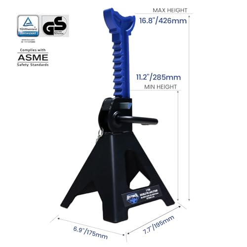ANTPOWER Car Jack Stands 3 Ton (6,600 lbs) with Double Locking Heavy Duty 11.2"-16.8" Adjustable for Lifting SUV, Pickup Truck Garage 6000 lbs Capacity 1 Pair - style: double locking