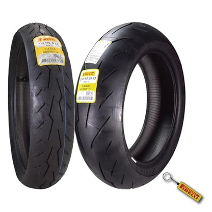 Pirelli Diablo Rosso IV Front & Rear Tire Set 110/70 ZR 17 & 200/60 ZR 17 - size: 110/70 ZR 17 54H; 200/60 ZR 17