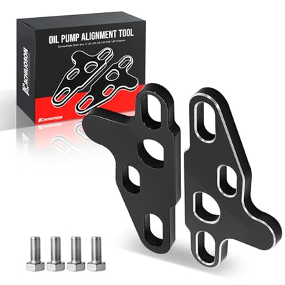 2Pcs Oil Pump Alignment Tool Kit, Billet Aluminum Cam Swap Guide Compatible with Gen V LT1 LT4 LT5 L83 L86 L87 Engines, Pump Brace Hold Down & Pickup Tube Installation Tool (Black)