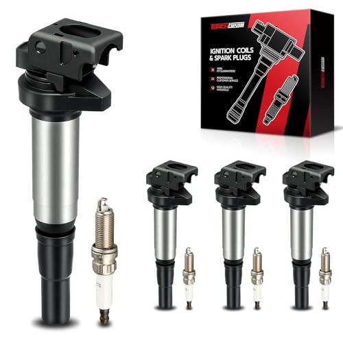 Torchbeam 4 Ignition Coils & 4 Spark Plugs Set Fit for Mini Cooper