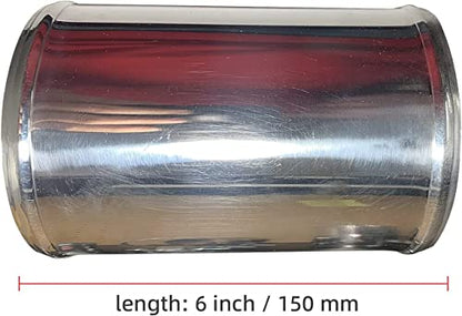 OD 4"(102mm), Length 6" (152mm) Aluminum Pipe Intake Adapter, 4" Tube Joiners Straight Piping Universal Air Turbo Intercooler Tubing Connector - size: OD: 4" (102mm)