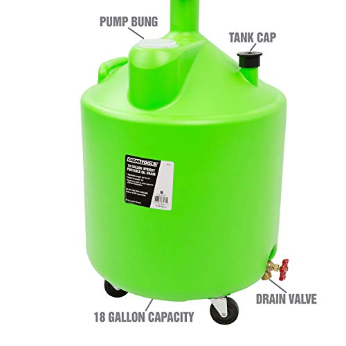OEMTOOLS 18 Gallon Oil Drain Container, Upright Adjustable Oil Drain Tank - style: 18 gallon