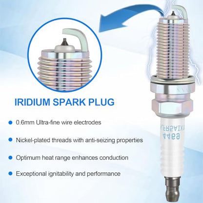 Iridium Spark Plugs 8PCS Compatible with Dodge Ram 1500 2008-2017 2010-2017 for Nissan Altima 2002-2006 for Toyota Camry for Jeep Grand Cherokee 2008-2017 Replaces 4469 92145 XP6003 LFR5AGP - style: 4469
