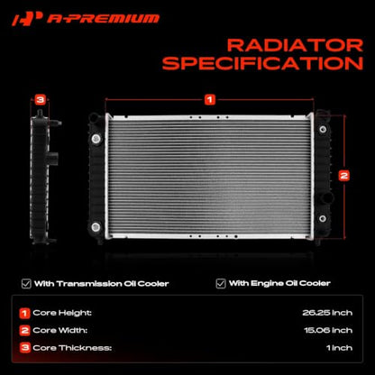 A-Premium Engine Coolant Radiator with Transmission Engine Oil Cooler