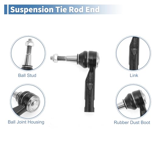 X AUTOHAUX 6pcs Front Inner Outer Tie Rod Ends Kit Suspension Steering Tie Rod End with Boot for Chevrolet Equinox for GMC Terrain Drag Link No.EV800648/ES800640