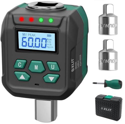1/2" Digital Torque Wrench Adapter, ±2% Accuracy, 1.3-44.2 Ft-lb - size: 1.3-44.2 Ft-lb (1.8-60 Nm)