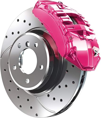 G2 High Temperature Brake Caliper Paint Kit - High Gloss, Wear and Heat Resistant, Epoxy Paint System - Dries Hard, No Flaking or Fading - Pink - color: Pink