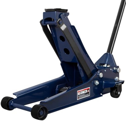 TCE ATZ830026XU-2 Ultra Low Profile Floor Jack: Heavy Duty Hydraulic Steel Service Jack with Dual Piston Quick Lift Pump and Detachable Handle, 6,000 LBS Capacity (3 Ton), Blue - size: 3 Ton