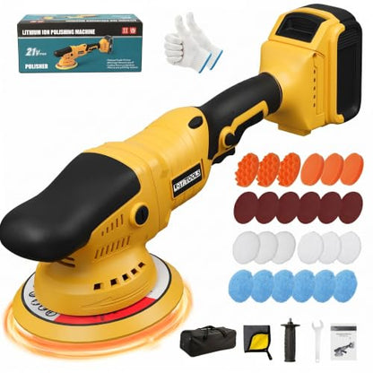 Polisher for Car Detailing to 5500Rpm (Yellow, Upgraded Version) - color: Yellow, Upgraded Version