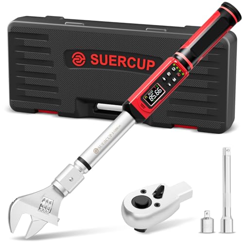 SUERCUP 1/2" Adjustable Digital Torque Wrench (1.5-99.6Ft.Lb/2-135N.m) - size: 1.5-99.6Ft.Lb/2-135N.m(14x18 mm)