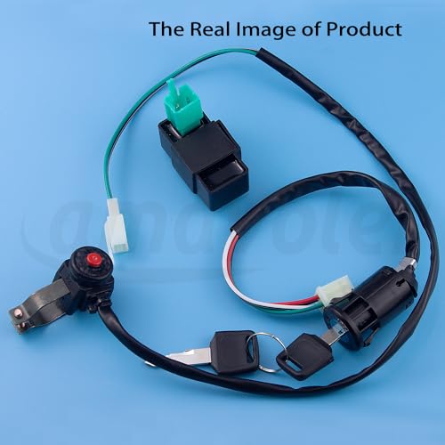 Wire Harness Wiring Loom CDI Ignition Coil Spark Plug Rebuild Kit Aftermarket Replacement Parts Fits for 50cc 70cc 90cc 110cc 125cc Stator CDI Coil ATV Quad Bike Buggy Go Kart Motorcycle.