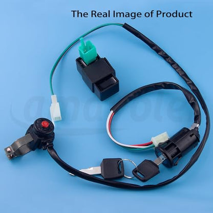 Wire Harness Wiring Loom CDI Ignition Coil Spark Plug Rebuild Kit Aftermarket Replacement Parts Fits for 50cc 70cc 90cc 110cc 125cc Stator CDI Coil ATV Quad Bike Buggy Go Kart Motorcycle.