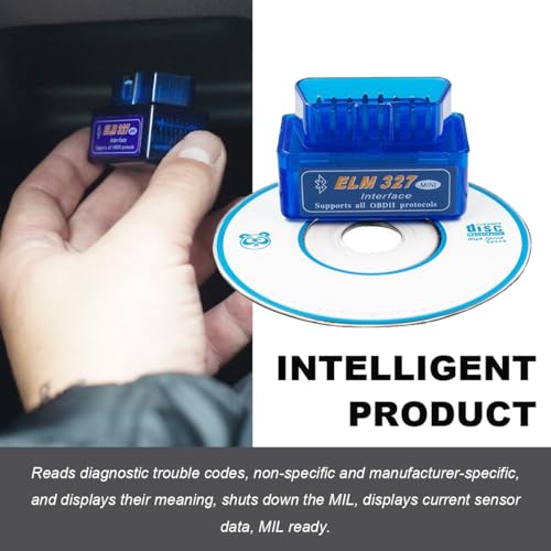 KVAEY 2 PCS OBDII Car Auto Diagnostic Scanner, ELM327 Automotive Bluetooth Scan Tool and Code Reader, Professional Car Bluetooth Engine Fault Code Reader, Universal Car Accessories (2 PCS) - color: Blue, size: 2 PCS