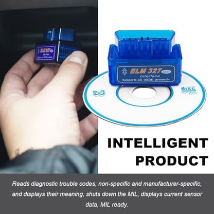 KVAEY 2 PCS OBDII Car Auto Diagnostic Scanner, ELM327 Automotive Bluetooth Scan Tool and Code Reader, Professional Car Bluetooth Engine Fault Code Reader, Universal Car Accessories (2 PCS) - color: Blue, size: 2 PCS