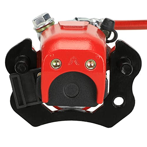 FVRITO Rear Brake Master Cylinder Caliper Assembly for 50cc 70cc 90cc 110cc 125cc Taotao Boulder B1 Coolster 3050HD 3050C 3125R Peace motorsports Quad Chinese ATV Kids 4wheeler Scooter Red - color: Red
