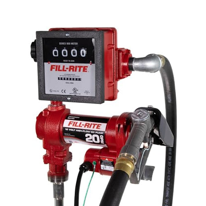 Fill-Rite FR4211HL 12V 20 GPM Fuel Transfer Pump with Standard Mechanical Meter Package, Liters | Gasoline, Diesel, Kerosene, Ethanol & Methanol Blends & Biodiesel - style: Meter (Liters) Package
