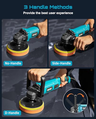 SEESII Car Buffer Polisher 1600W 7 Inch/6 Inch Rotary Buffer Polisher Waxer