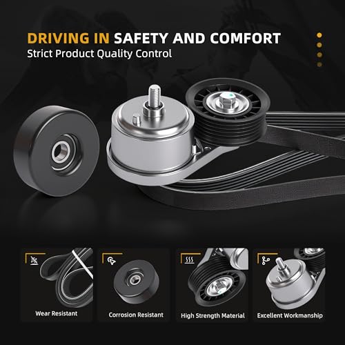 Belt Tensioner Serpentine Belt Idler Pulley Kit #38001 - size: for K1500/K2500/C1500 1996-2000
