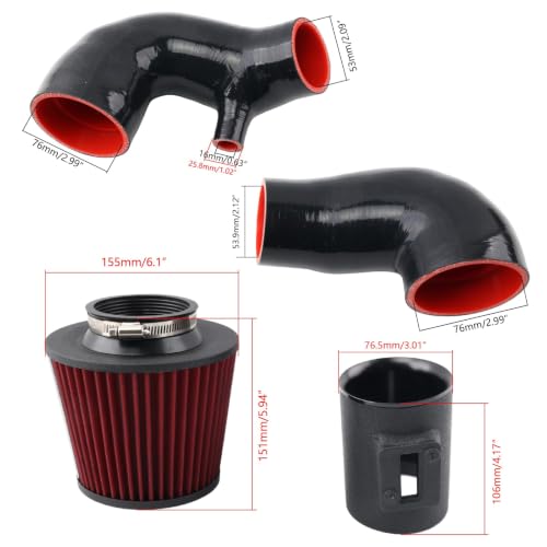 Cold Air Intake with Heat Shield Fit for 2016-2024 Infiniti Q50 Q60 3.0L Twin Turbo VR30DDTT, Increased Horsepower & Throttle Response - color: 2016-2024 Infiniti Q50 Q60 3.0L with Heat shield