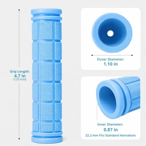 CHUNZEXI 4 PCS Rubber Bike Handlebar Grips - color: LightBlue