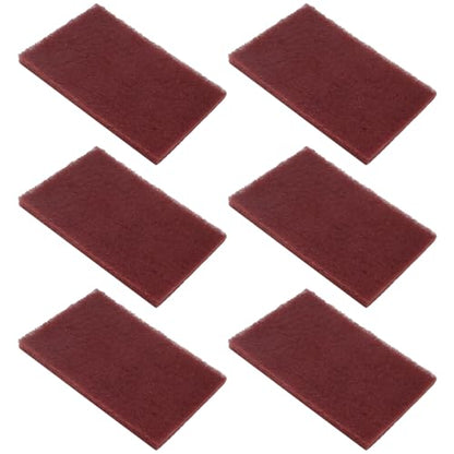 BokWin 6Pcs Red Scuff Pads Very Fine Grade Sanding Hand Pads
