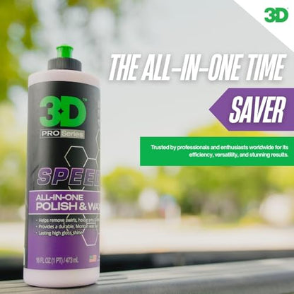 3D Speed All-In-One Polish & Wax – Scratch & Swirl Remover, Clear Coat Safe Paint Sealant – High Gloss Finish, Easy Application – 32oz – Made in USA - size: 32 Fl Oz (Pack of 1)